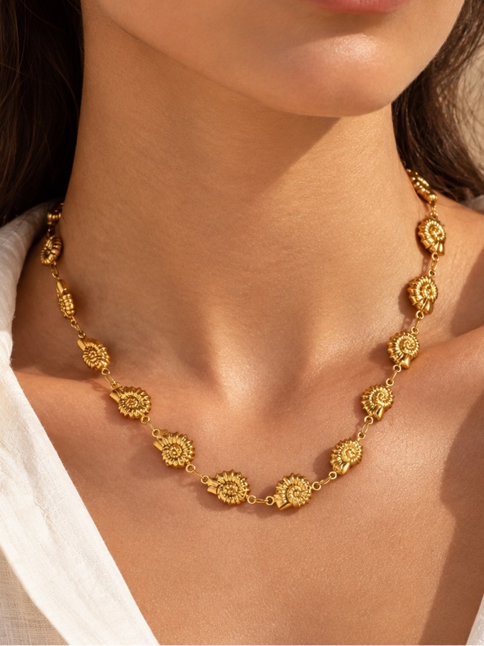 Gold Conch Shell Necklace | Coastal Statement Jewelry
